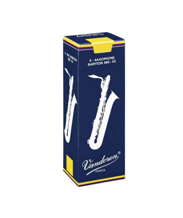 Caja 5 Cañas Saxofón Barítono Vandoren Tradicional 3 1/2 Azul