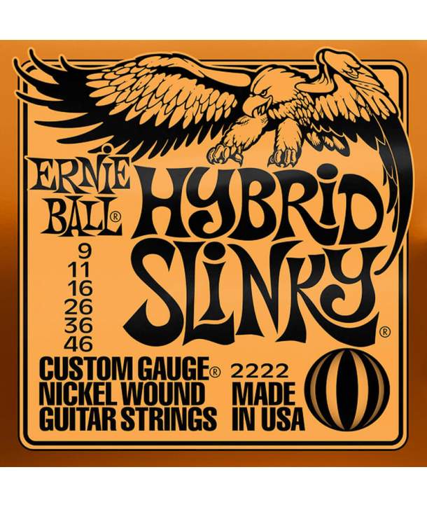 Juego Cuerdas Guitarra Eléctrica Ernie Ball 2222 Hybrid Slinky