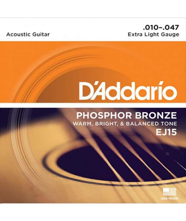 Juego Cuerdas Guitarra Acústica Daddario EJ15 Phosphor Bronze