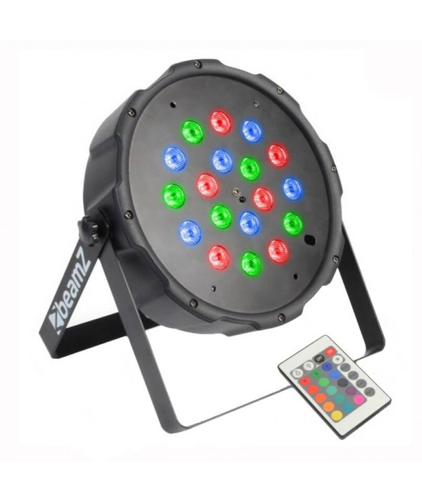 Foco PAR Plano 18x 1W RGB LEDs DMX IR Beamz 151287