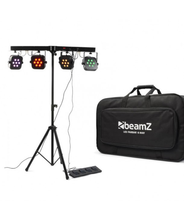 Set de iluminación Beamz 150495 Barra PAR 4 Vias 7x 10W Quad LEDs DMX