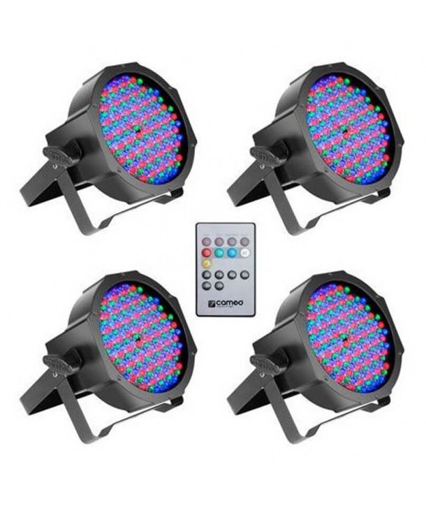 Set de iluminación Cameo Set 4 Focos Par 144 Leds